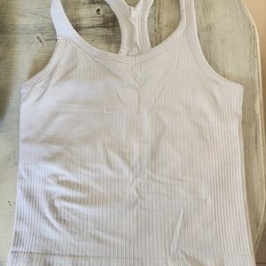 White Ribbed Tank Top